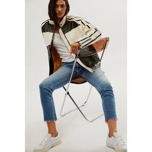 Mother Mid Rise Dazzler Ankle Fray In Riding Cliffside Size 31 Straight Jeans